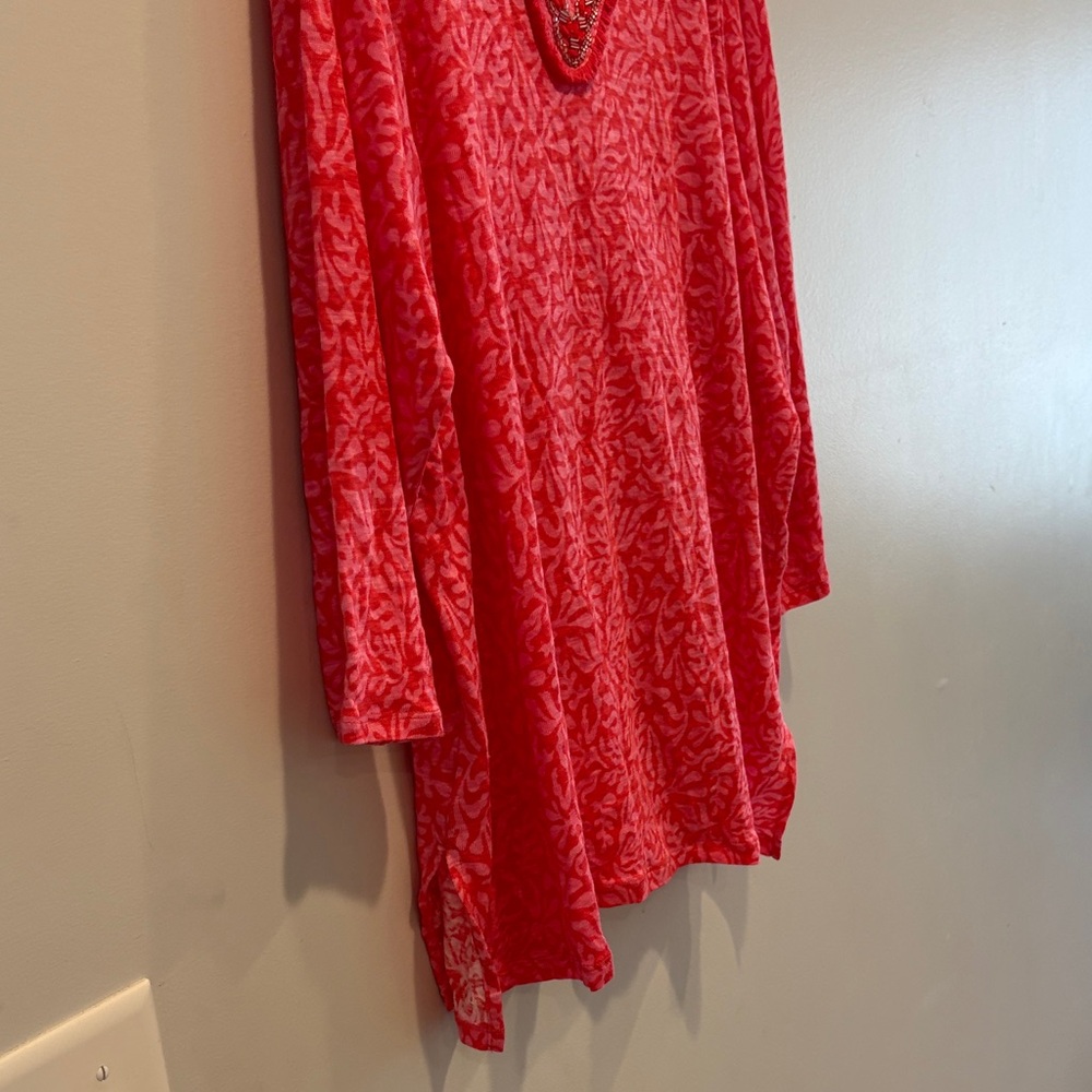 Chico's Vibrant Red Patterned Tunic - image 5